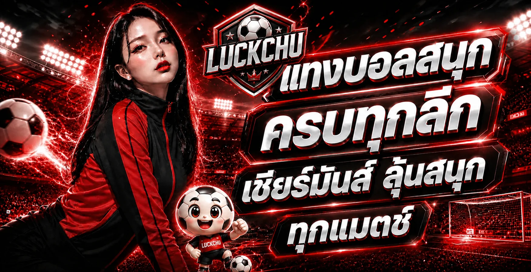 แบนเนอร์ LUCKCHU แทงบอลและติดตามการแข่งขัน